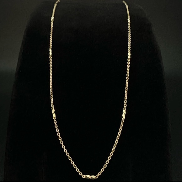 22”Solid 14K Gold Forzentina Cylinder Chain Necklace